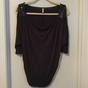 Black cold shoulder top